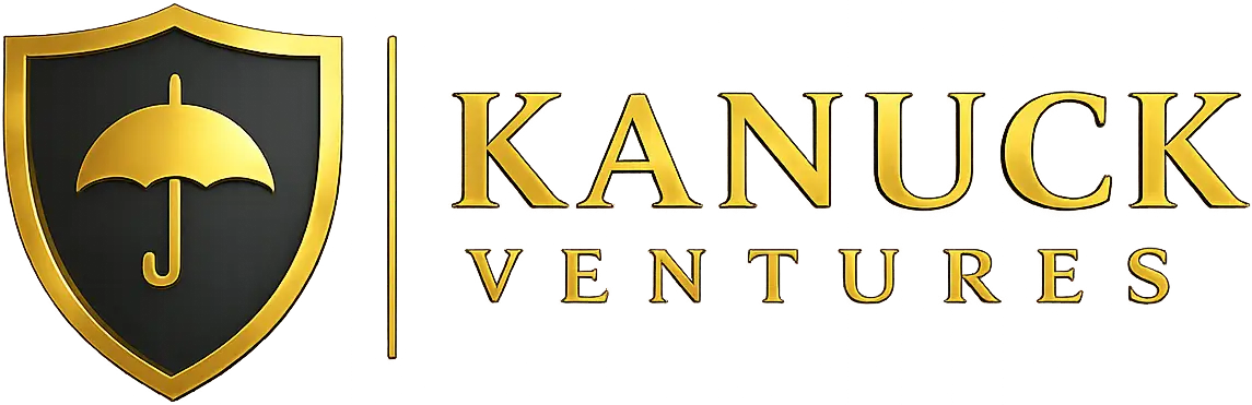 Kanuck Ventures gold shield and umbrella logo